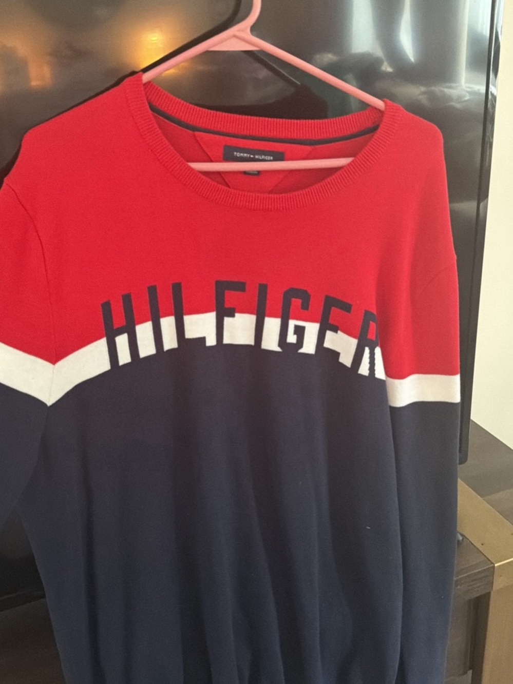 Tommy Hilfiger Red, Navy & White Crewneck Sweater